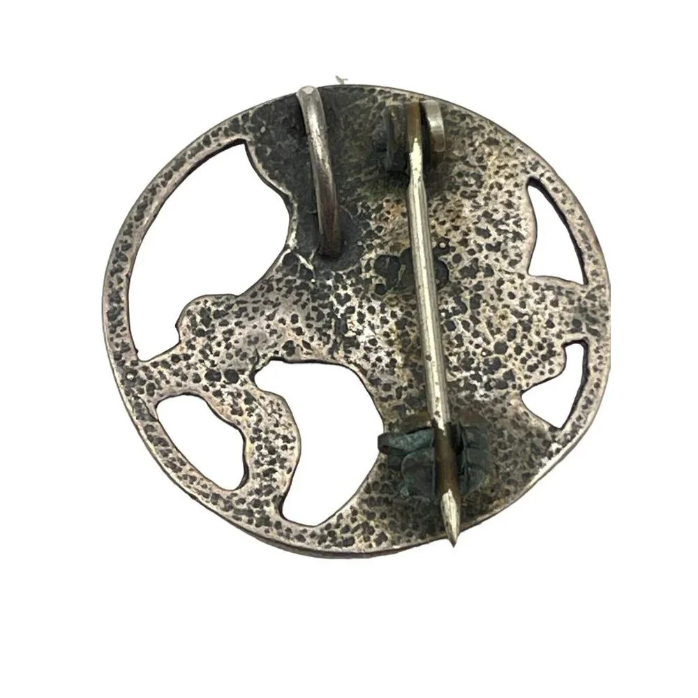 VTG Art Deco‎ Nouveau Style Goddess Women Flower 925 Silver Brooch Pendant READ